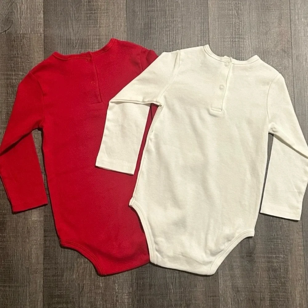 New Set of 2 Baby & Toddler Size 24 Months Christmas Holiday Onesie Bodysuits